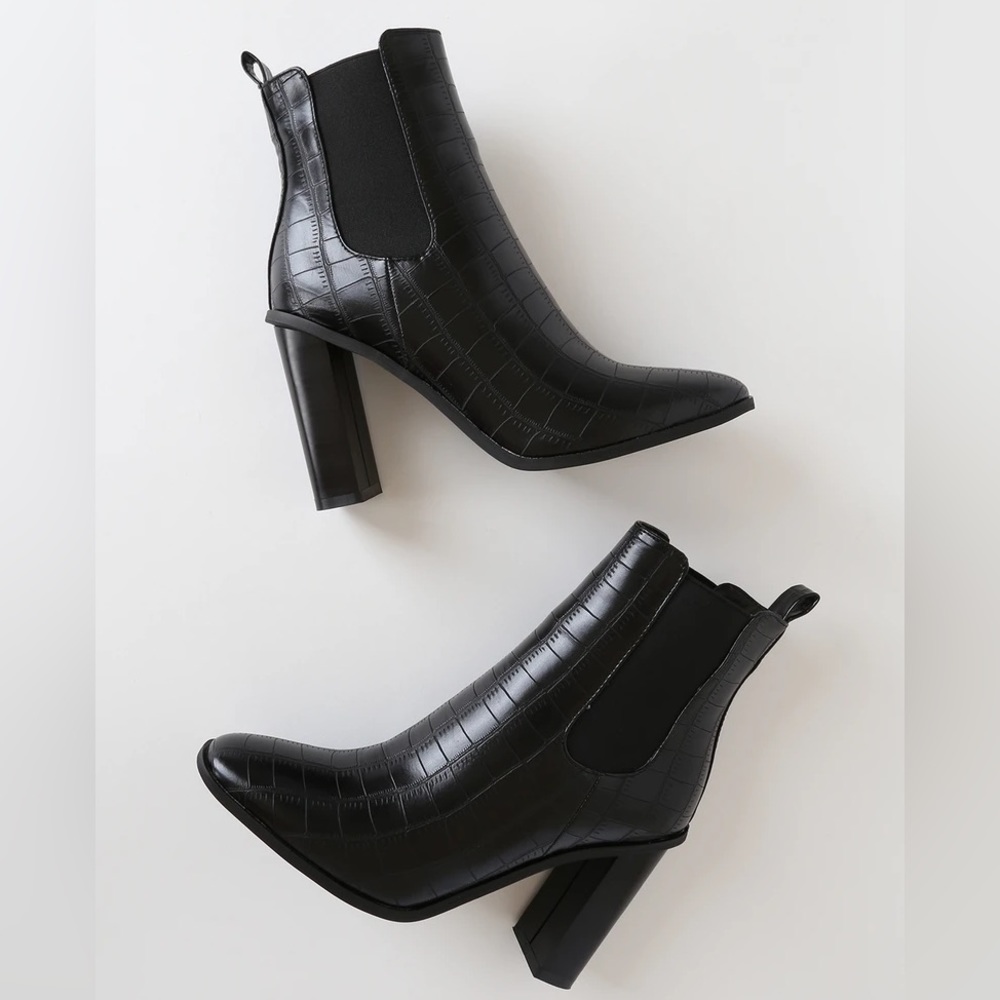 Raid Black Croc 🐊 Bootie - Size 9.5 (Euro 40) SOLD OUT on LULUs